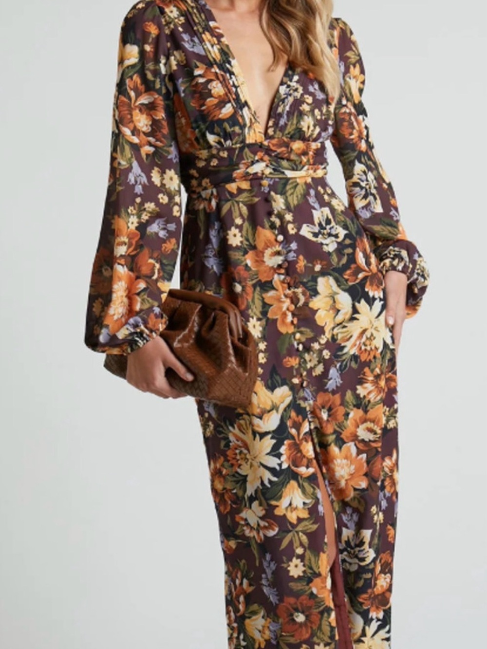 Showpo Floral Plunge Maxi Dress